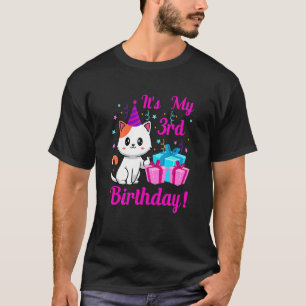 Birthday Cat 3 Years Old Kitten Kitty 3Rd Birthday T-Shirt