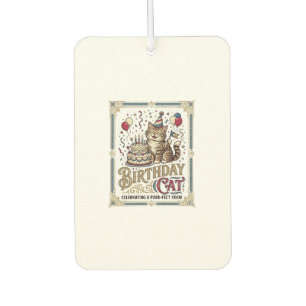 Birthday Cat Cat Birthday Age Vintage Vector Art S Car Air Freshener