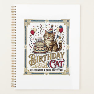 Birthday Cat Cat Birthday Age Vintage Vector Art S Planner