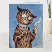 BIRTHDAY CAT DAD CIGAR LOUIS WAIN CARD