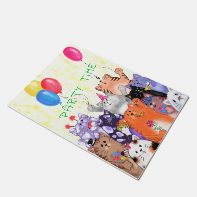 Birthday Cat Doormat (Angled)
