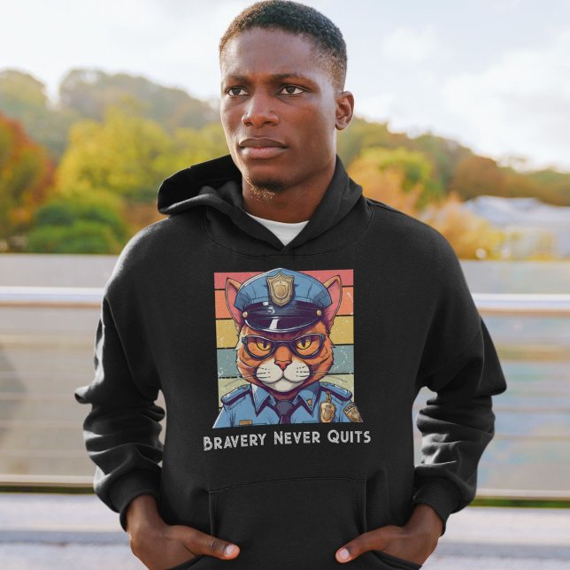 Birthday Cat Gifts for Police Officers Dad Grandpa Hoodie (Birthday Cat Gifts for Police Officers Dad Grandpa)