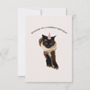 Birthday cat greeting card