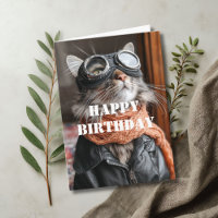 Birthday Cat Pilot Aviator Cool Funny Aviation