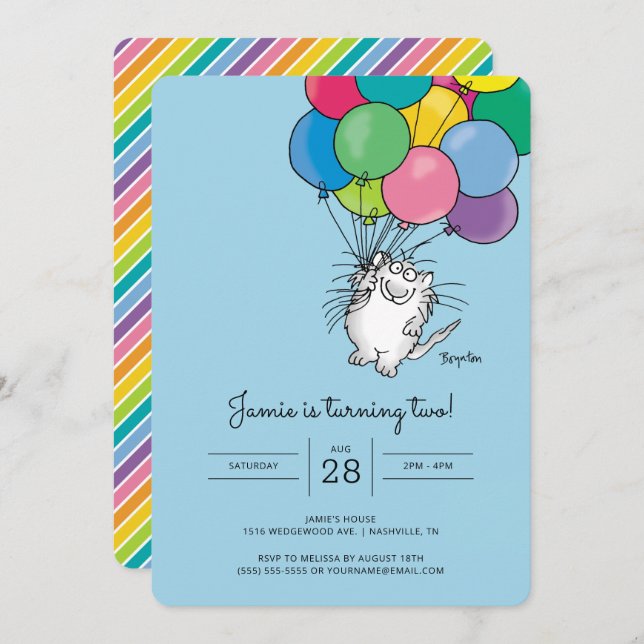 BIRTHDAY CATS by Sandra Boynton Invitation (Front/Back)
