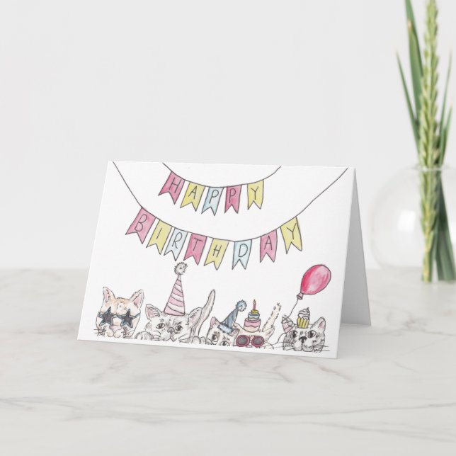 Birthday Cats Card (Front)