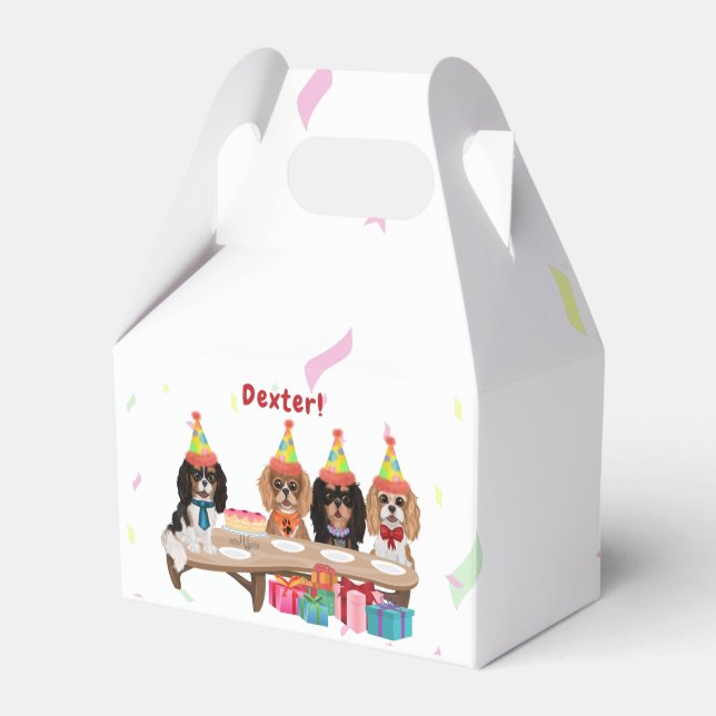 Birthday Cavalier King Charles Spaniel   Grocery B Favour Box (Front Side)