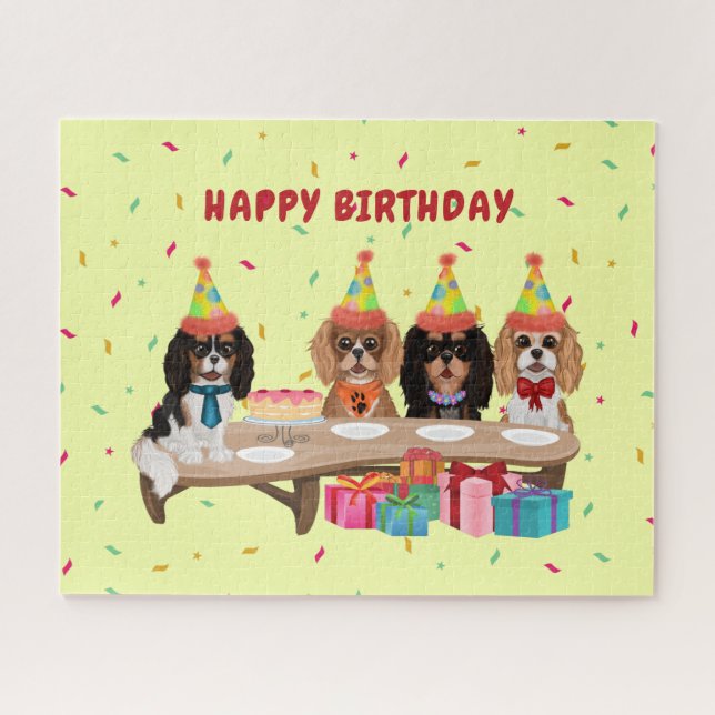 Birthday Cavalier King Charles Spaniel  Jigsaw Puzzle (Horizontal)