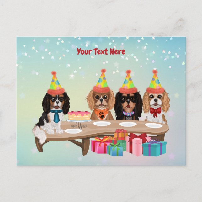 Birthday Cavalier King Charles Spaniel   Postcard (Front)