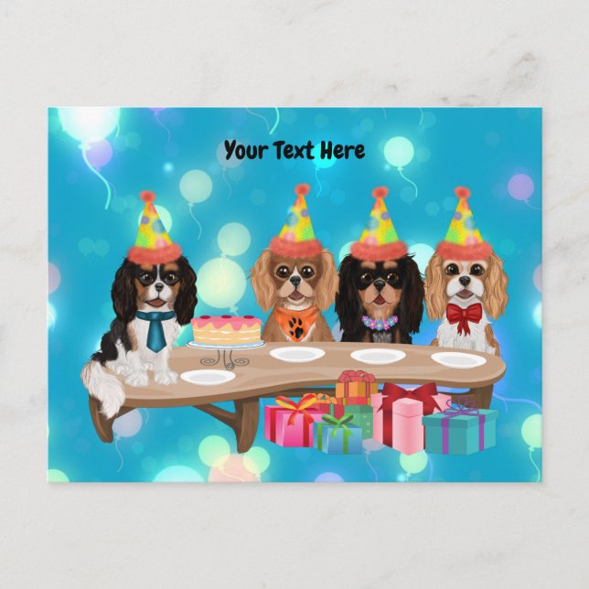 Birthday Cavalier King Charles Spaniel   Postcard (Front)