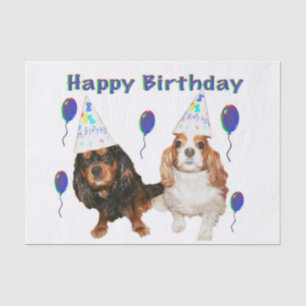 Birthday Cavalier King Charles Spaniels Tissue Paper