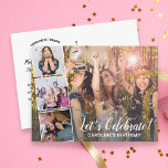 Birthday Celebration Any Year Modern Photo Collage Postcard<br><div class="desc">Celebrate the birthday person with this awesome birthday invitation postcard featuring 4 photos of the birthday girl/boy/friends/family.  The backside features space for all your party details. Perfect for any age birthday!</div>