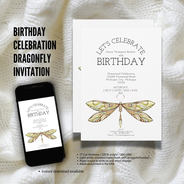  Birthday Celebration Dragonfly Invitation (The Butterfly Studio
Birthday Celebration Dragonfly Invitation)