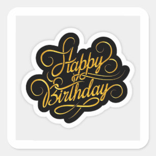 Birthday Celebration Gift Wrap Square Sticker