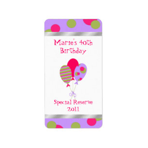 Birthday Celebration Home Made Wine Labels