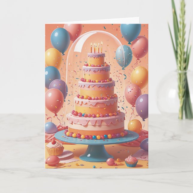 Birthday Celebration in Full Bloom Card (Front)