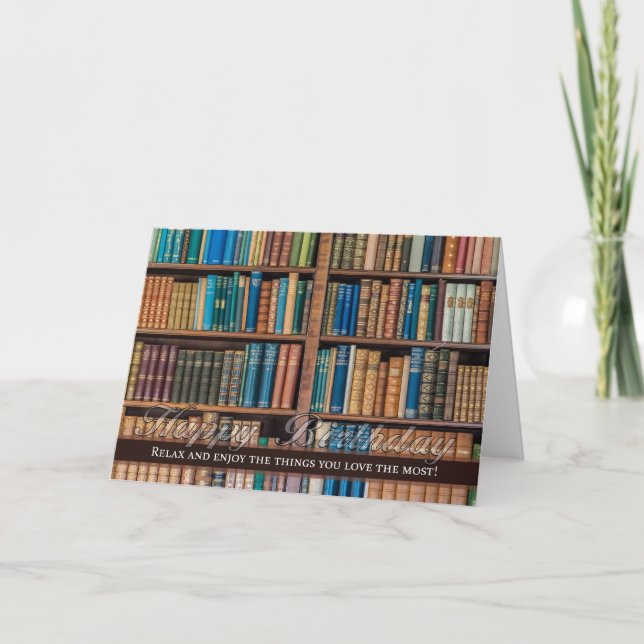 Birthday Celebration With Bookcase Card (Front)