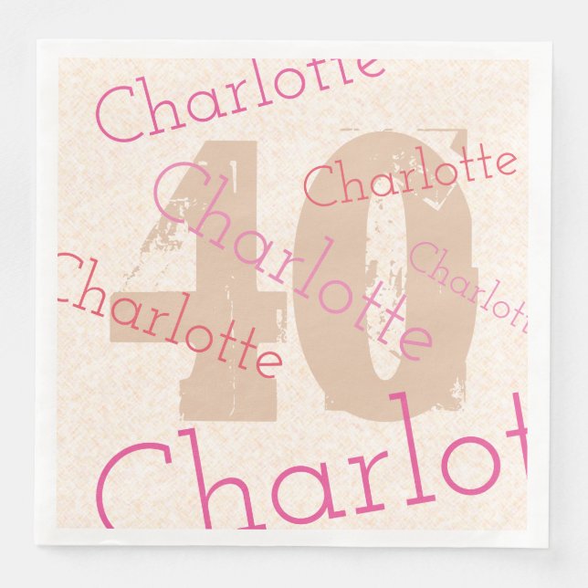 Birthday Celebration with Custom Name and Age Napkin (Front)