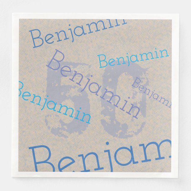 Birthday Celebration with Custom Name and Age Napkin (Front)
