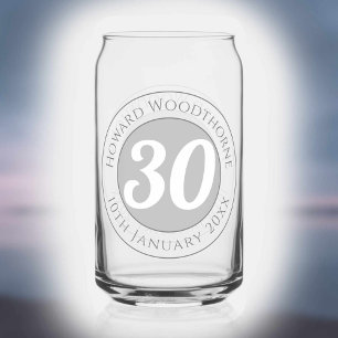 Birthday Celebration with Name, Age, & Birthday Can Glass