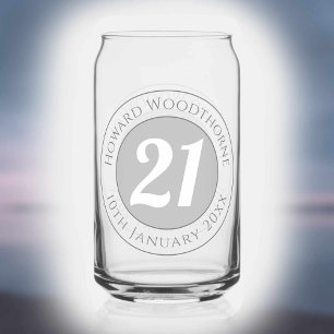 Birthday Celebration with Name, Age, & Birthday Can Glass