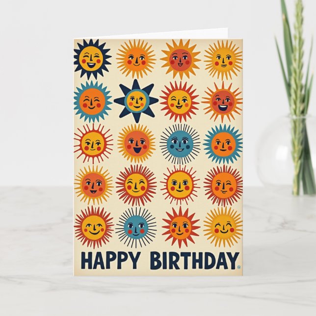 Birthday Celestial Sun Card (Front)