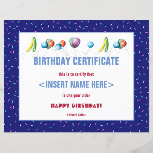 Birthday Certificate