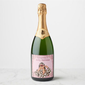 Birthday Champagne Personalised Photo labels