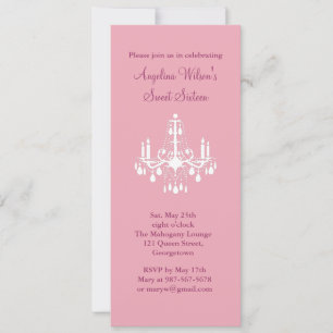 Birthday Chandelier (pink) Invitation