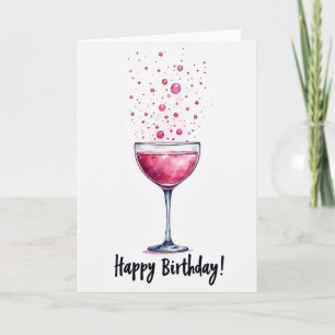 Birthday Cheer Pink Bubbles Card