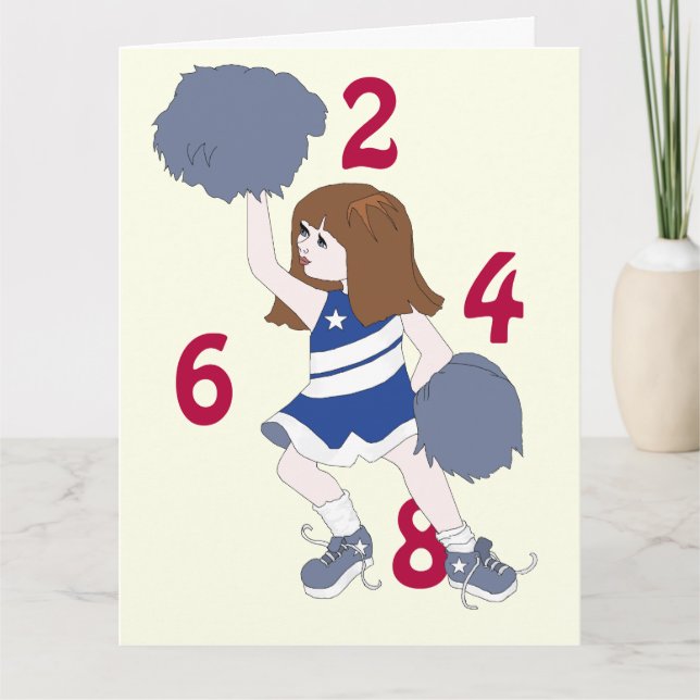 Birthday Cheerleader Card (Front)