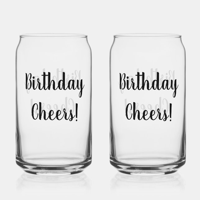Birthday Cheers Soda Glass (Front)