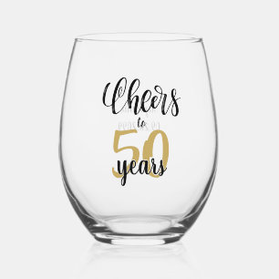 Birthday Cheers to # Years Personalised Custom Stemless Wine Glass