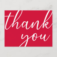 Birthday Cherry Red Modern Script Thank You