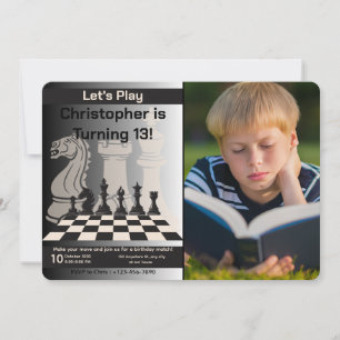Birthday Chess Invitation Game Theme with photo