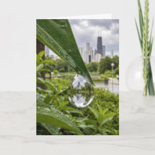 Birthday Chicago City in a Raindrop Card