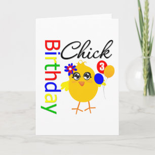 Birthday Chick 3 Years Old Card