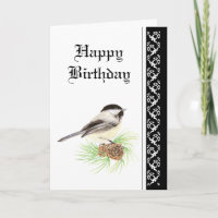 Birthday Chickadee with Scripture Blessing inside