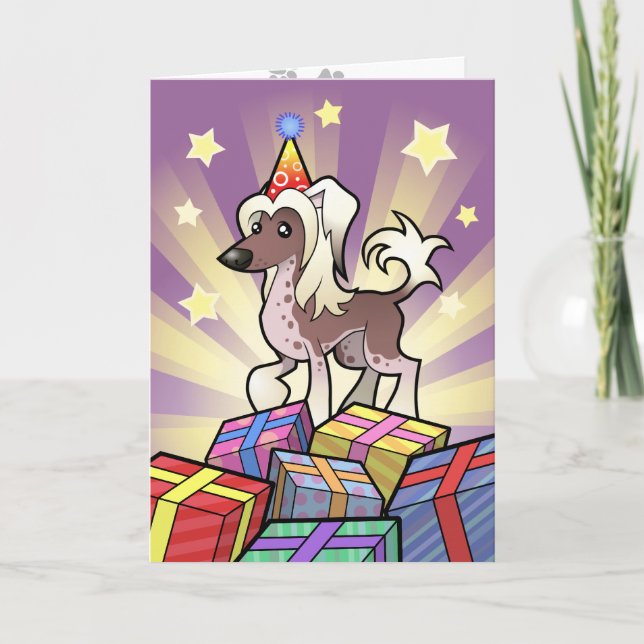 Birthday Chinese Crested (hairless) Card (Front)