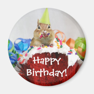 Birthday Chipmunk Magnet