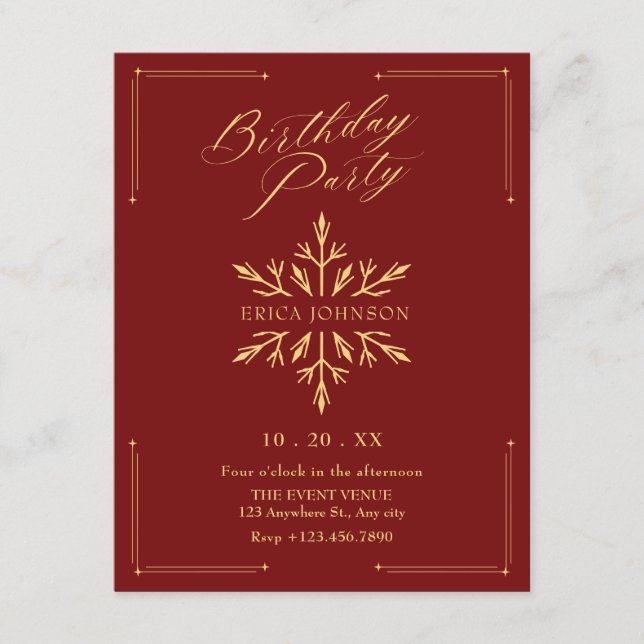 Birthday christmas  invitation (Front)