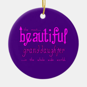 Birthday Christmas Parties Beautiful Granddaughter Ceramic Tree Decoration