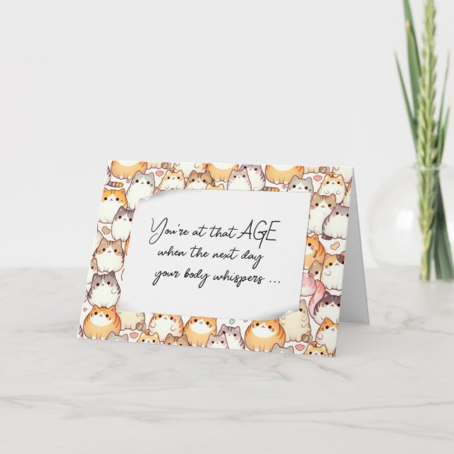 Birthday Chubby Cartoon Cats Humour Card (Front)