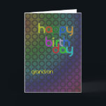 Birthday circles for Grandson Card<br><div class="desc">A design of circles with a font that fits between them. A birthday card with a masculine feel for a grandson.</div>
