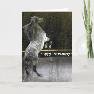 Birthday Circus Horse Lace Texture Card