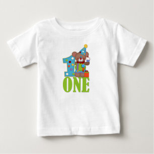 Birthday Clown Bear, First Birthday Baby T-Shirt