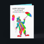 Birthday, Clown, Granddaughter, Kaleidoscope Group Card<br><div class="desc">See many other designs in this bright Kaleidoscope Collection.  See under MY COLLECTIONS — KALEIDOSCOPE COLLECTION</div>