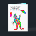 Birthday, Clown, Granddaughter, Kaleidoscope Group Card<br><div class="desc">See many other designs in this bright Kaleidoscope Collection.  See under MY COLLECTIONS — KALEIDOSCOPE COLLECTION</div>