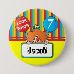 Birthday Clown   Personalise 7.5 Cm Round Badge
