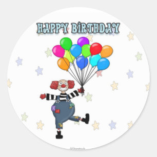 Birthday Clown Stickers